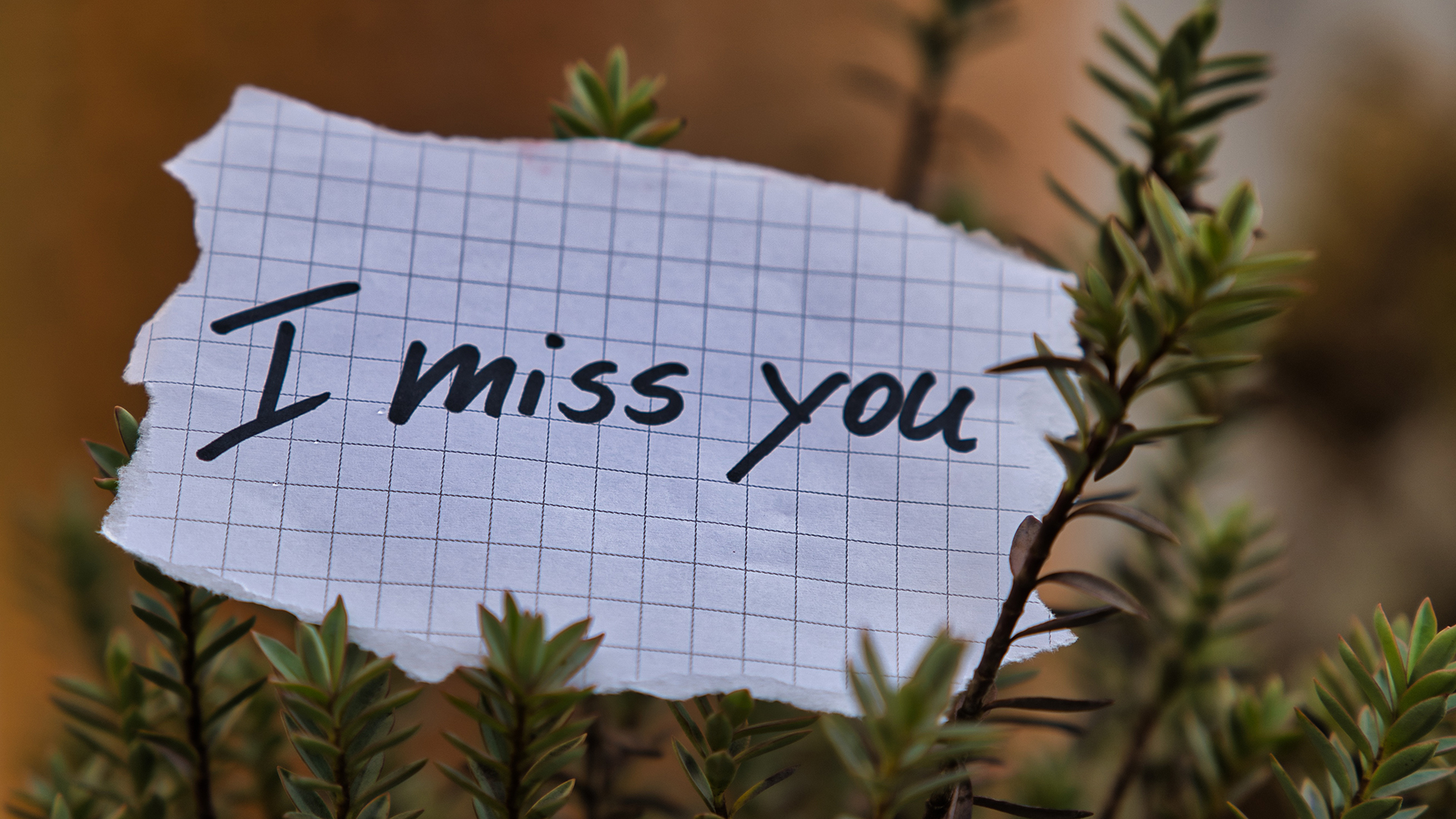 Gedenkgottesdienst - Notizblatt mit "I miss you"